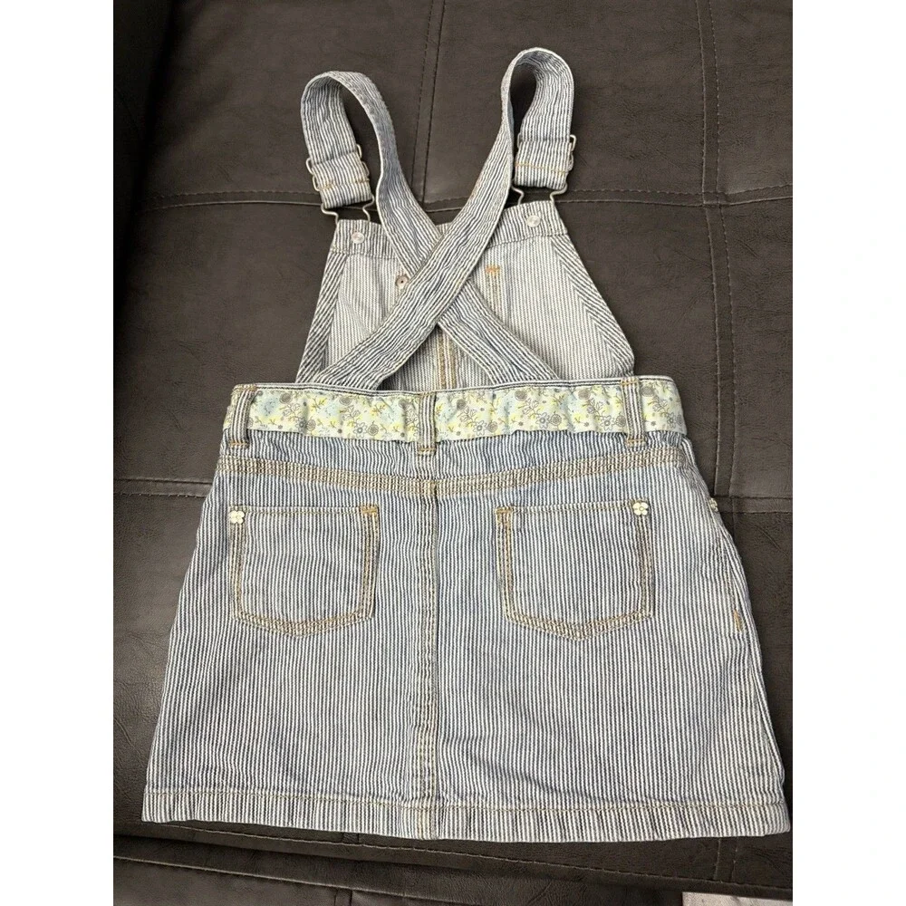 Y2k OshKosh Girls 2T Striped Denim Overall Dress